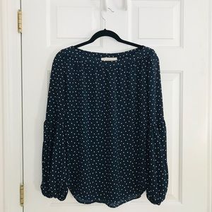 LOFT Blue + White Blouse